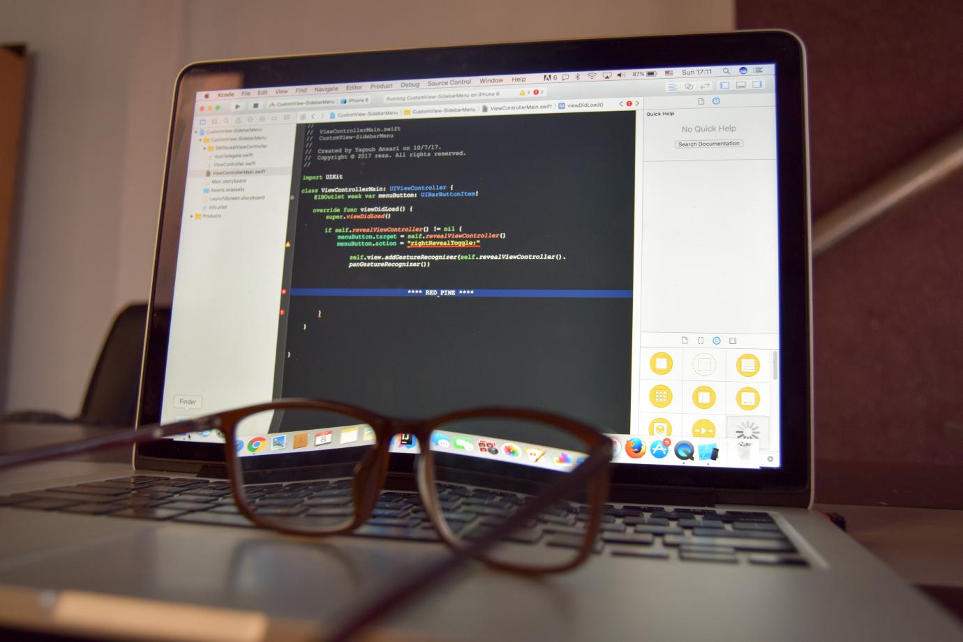 laptop with code on the screen
